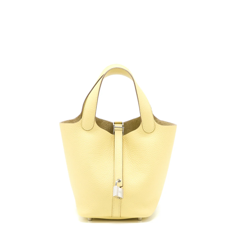 Hermes Picotin 18 Clemence Jaune Poussin Silver