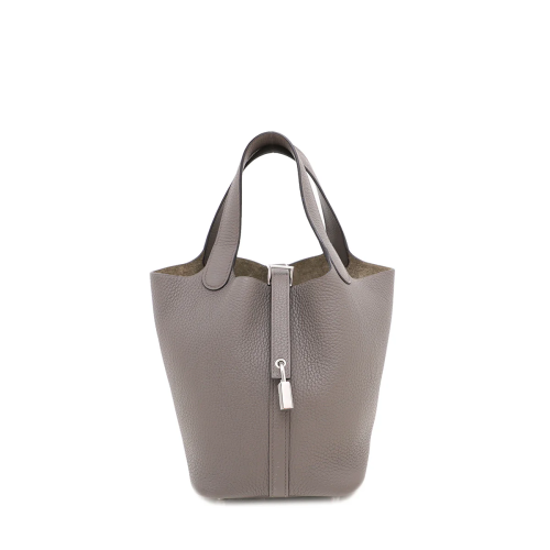 Hermes Picotin 18 Clemence Etain Silver