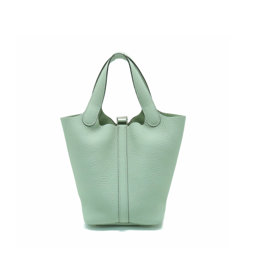 Hermes Picotin 18 Clemence Vert Fizz Silver