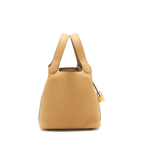 Hermes Picotin 18 Clemence Biscuit Gold