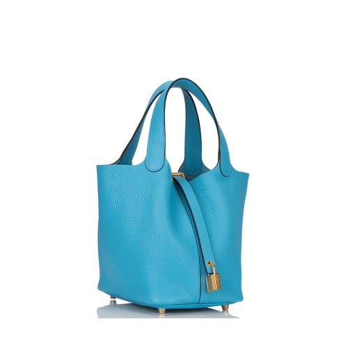 Hermes Picotin 18 Clemence Bleu du Nord Gold