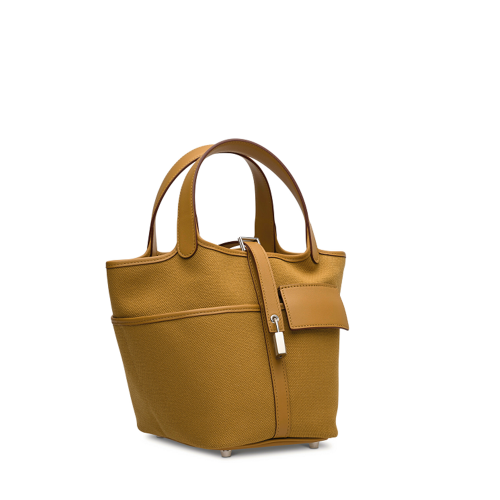 Hermes Picotin Lock Pocket 18 Canvas Swift Sesame Silver