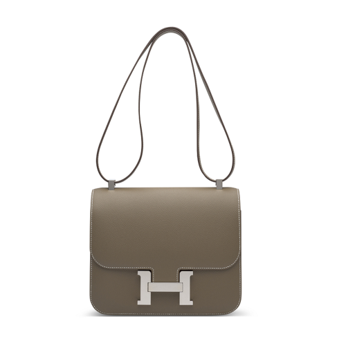 Hermes Constance 24 Epsom Etoupe Silver