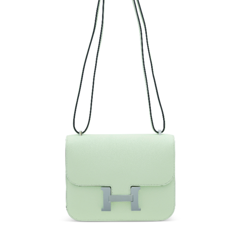 Hermes Constance 19 Epsom Vert Fizz Silver