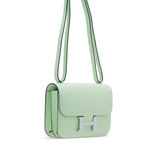 Hermes Constance 19 Epsom Vert Fizz Silver