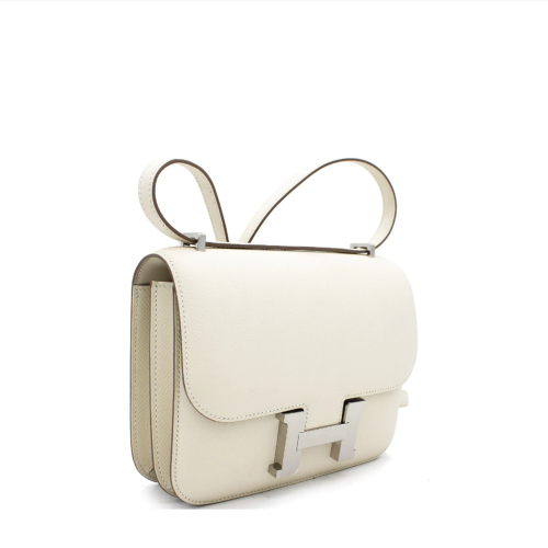 Hermes Constance 19 Epsom Craie Silver