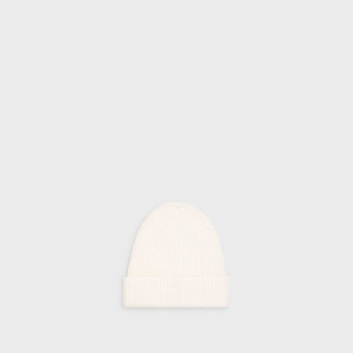 Celine Embroidered Beanie in Ribbed Wool