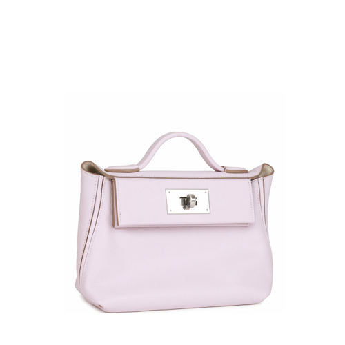 Hermes 2424 Mini Evercolor Swift Mauve Pale Silver