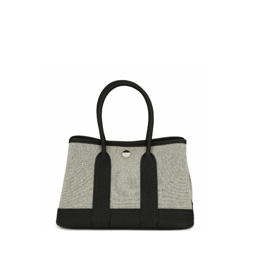 Hermes Mini Garden Party Toile Black Silver
