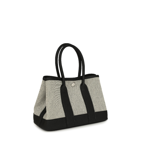 Hermes Mini Garden Party Toile Black Silver