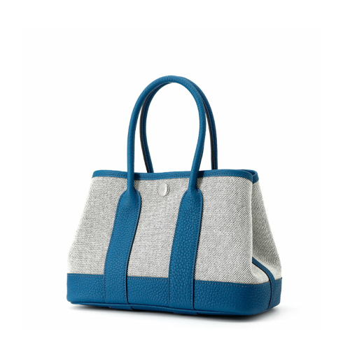 Hermes Mini Garden Party Toile Blue Zanzibar Silver