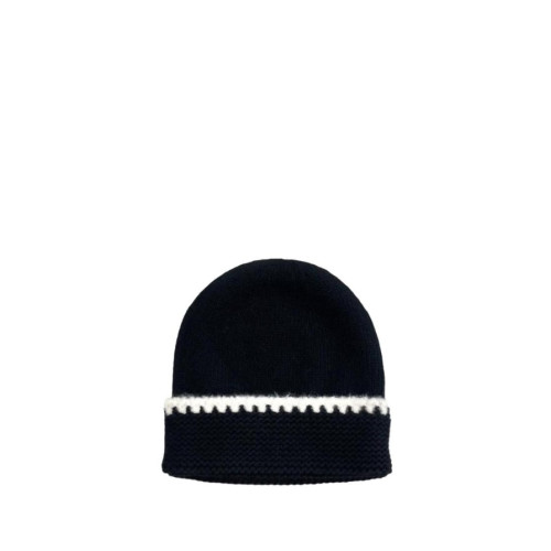 CHANEL Beanie cashmere black white