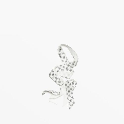 CHANEL FALL-WINTER 2025/26 SLIM BANDEAU Silk Twill White & Black
