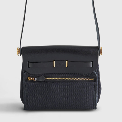 Hermes Herbag Zip 20 bag Toile Noir Gold