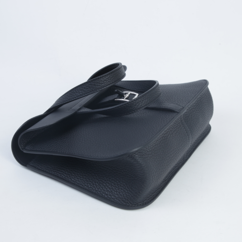 Hermes Halzan 25 bag Clemence Noir Silver