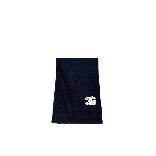 CHANEL 25FW Cashmere CC Logo Camellia scarf