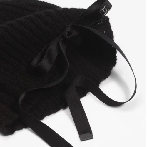 CHANEL Beanie Hat Cashmere Satin