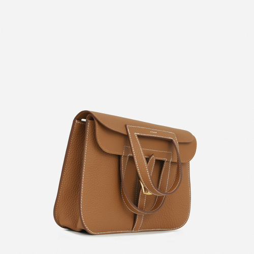Hermes Halzan 25 bag Clemence Gold Gold