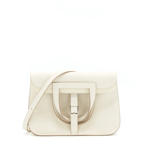 Hermes Halzan 25 bag Clemence Craie Silver
