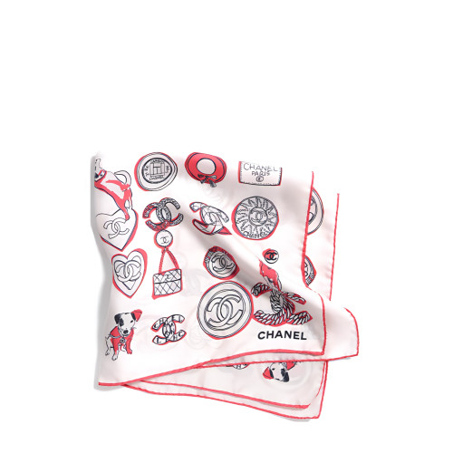 CHANEL Square Scarf Jacquard Silk Twill