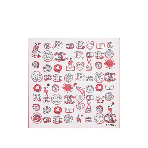 CHANEL Square Scarf Jacquard Silk Twill