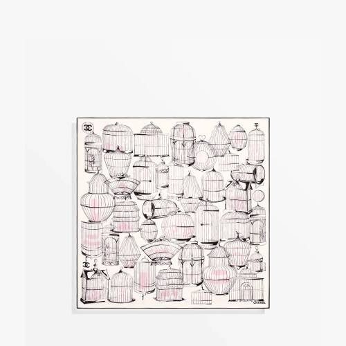 CHANEL Square Scarf Jacquard Silk Twill