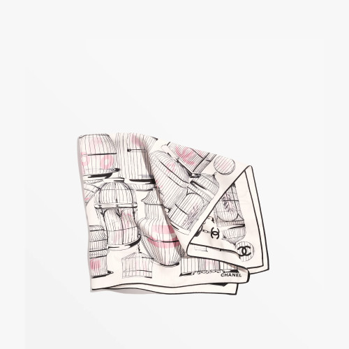 CHANEL Square Scarf Jacquard Silk Twill