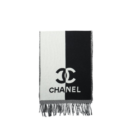CHANEL Stole Cashmere & Shearling Lambskin