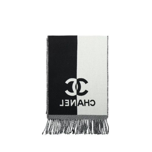 CHANEL Stole Cashmere & Shearling Lambskin