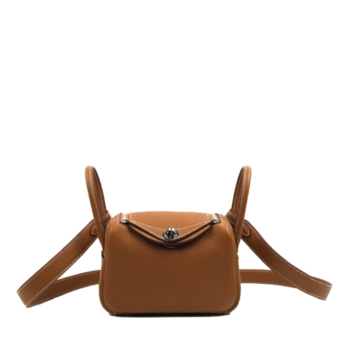 Hermes Lindy Mini Clemence Gold Silver