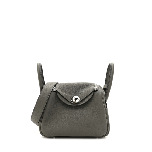 Hermes Lindy Mini Clemence Gris Meyer Silver