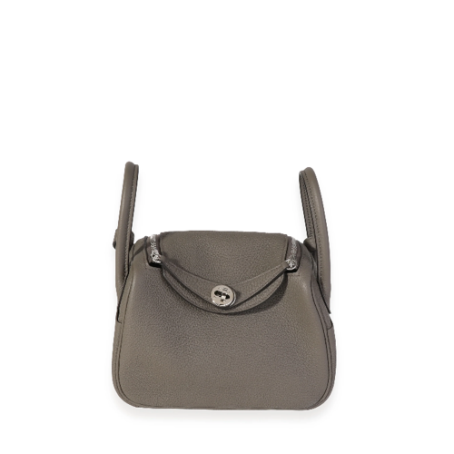 Hermes Lindy Mini Clemence Etain Silver
