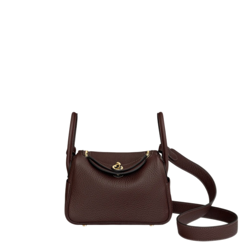 Hermes Lindy Mini Clemence Rouge Sellier Gold