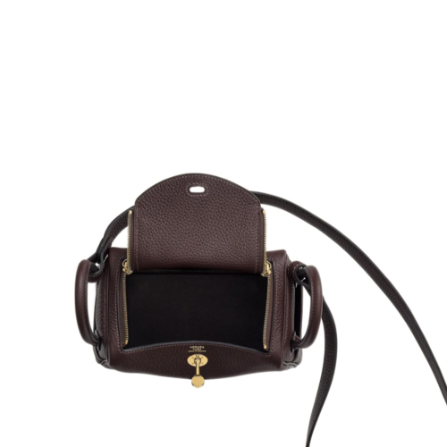 Hermes Lindy Mini Clemence Rouge Sellier Gold