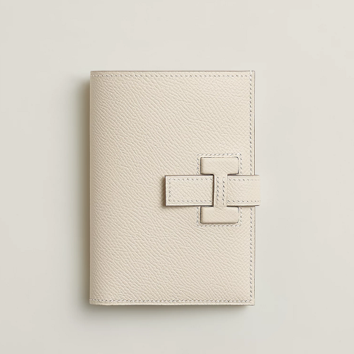 Hermes New H Passant Compact wallet Epsom Craie Silver