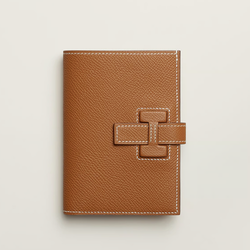 Hermes New H Passant Compact wallet Epsom Gold Silver