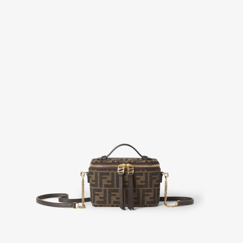Fendi Vanity Tobacco brown FF jacquard fabric mini-bag